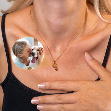 Animal Photo Necklace Photo Personalised Necklace - Photo Necklace - Photo Projection Necklace Necklace Gold Brother & Sisters
